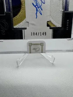 2019 Panini One Rookie Dual Patch Auto /149 Justice Hill Sealed Baltimore Ravens - Image 2
