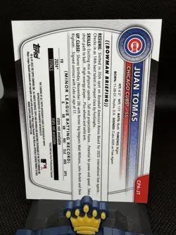 2025 Bowman Chrome Juan Tomas Black Refractor Auto /10 CPA-JT 1st Cubs - Image 2