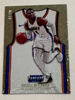 Russell Westbrook 2018-19 Panini Threads Gold Dazzle /10! SP #138 Thunder # 1/10 - Image 2