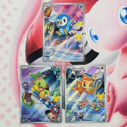Piplup 042 + Chimchar 041 + Turtwig 040 - First Partner Pokemon Cards - #L539 - Image 1