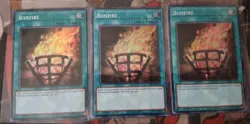 3x Bonfire Super Rare RA03-EN073 2024 Quarter Century Bonanza Playset NM Yugioh - Image 1