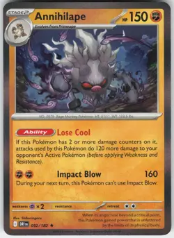 Annihilape 092/182 Rare Destined Rivals Pokemon Near Mint - Image 1