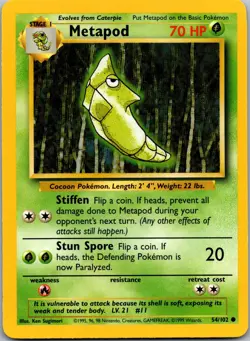 Metapod 054/102 - Base Set Pokemon TCG LP - Image 1