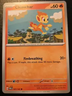 Chimchar 031/167 Common Scarlet & Violet: Twilight Masquerade Pokemon TCG - Image 1