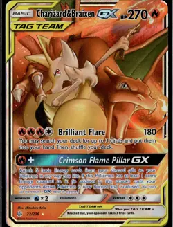 Charizard & Braixen GX 22/236 RR Cosmic Eclipse Pokemon 2019 EN NM - Image 1