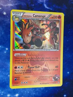 Team Magma's Camerupt 48976 Holo R Double Crisis Pokemon 2015 EN LP - Image 1