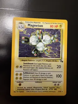 Pokemon TCG Magneton 11/62 Fossil Holo Rare Stage 1 80 HP Unlimited Wotc 1999 - Image 1