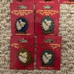 LR Older Disney pin Tinker Bell Cameo Birthstone Collection Set of 12 Pins - Image 4