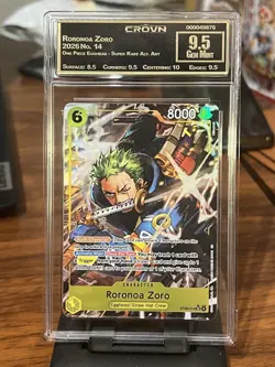 Bandai Roronoa Zoro Foil Rush ST29-014 Super Rare Alt Art Egghead Crown Graded - Image 1