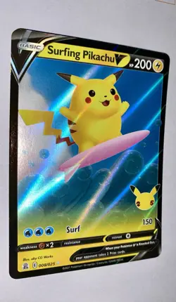 Pokemon TCG Surfing Pikachu V Celebrations 008/025 Holo Ultra Rare Pokemon Card - Image 2