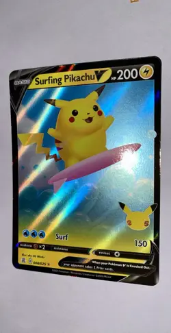 Pokemon TCG Surfing Pikachu V Celebrations 008/025 Holo Ultra Rare Pokemon Card - Image 3