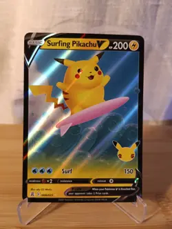 Pokemon TCG Surfing Pikachu V Celebrations 008/025 Holo Ultra Rare - Image 1