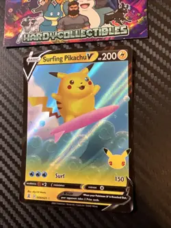 Surfing Pikachu V 008/025 Celebrations Ultra Rare Holo Pokemon Card * New * - Image 2
