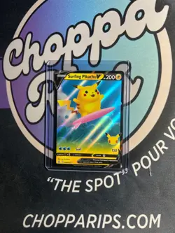 Pokemon Celebrations Surfing Pikachu V Ultra Rare Holo #008/025 - Image 1