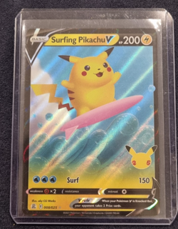 Pokemon TCG Surfing Pikachu V Celebrations 008/025 Holo Ultra Rare - Image 1