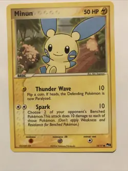 Minun - 12/17 - Pokemon Card Pop Series 1 Promo Common - NM - Image 1