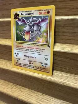 Pokemon TCG Aerodactyl Holo Card 1/62 Fossil Set Rare Vintage 1999 - Image 2