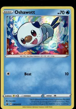 Pokemon Oshawott SWSH222 Sword Shield Black Star Promo Holo - Image 1