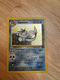 Pokemon TCG Vaporeon Holo Rare Card 12/64 Jungle Set HP - Image 1