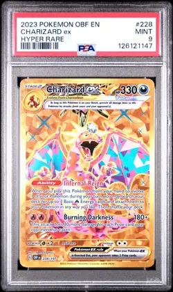 2023 POKEMON OBF EN-OBSIDIAN FLAMES HYPER RARE #228 CHARIZARD EX PSA 9 - Image 1