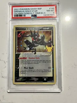 Pokemon TCG 2021 Greninja Gold Star SWSH144 PSA 8 NM-MT 25th Celebrations - Image 1