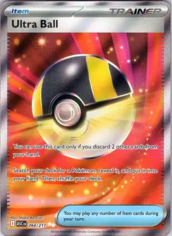 ULTRA BALL 264/217 ASC Ultra Rare NM/M Pokemon + Bonus Reverse Holo Ultra Ball - Image 1