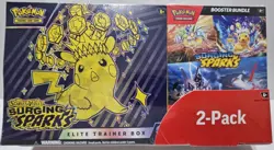 Pokemon TCG Surging Sparks Elite Trainer Box ETB + BOOSTER BUNDLE Factory Sealed - Image 1