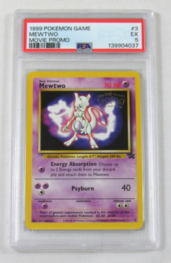 1999 Pokemon Game MEWTWO 3 MOVIE BLACK STAR PROMO PSA 5 EX - Image 1