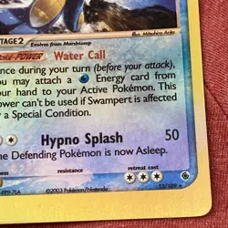 Swampert 13/109 EX Ruby & Sapphire Holo Rare 2003 Pokemon e-Reader Mitsuhiro - Image 3