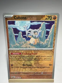 Cubone 104/165 Common 151 Pokemon Reverse Holo Near Mint - Image 1