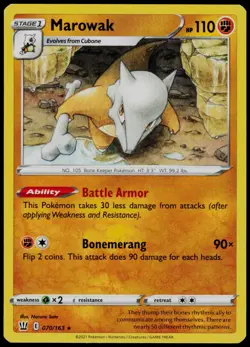 Marowak 070/163 Rare Battle Styles Pokemon Near Mint - Image 1
