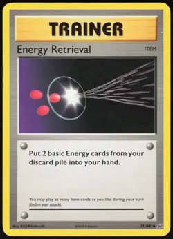Energy Retrieval 77/108 Uncommon Evolutions Pokemon Moderately Played - Image 1