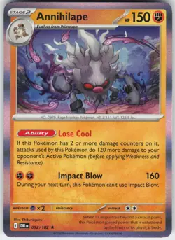 Annihilape 092/182 Rare Destined Rivals Pokemon Near Mint - Image 1