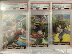 [PSA 10] 2008 Dragon Ball x One Piece Son Goku & Luffy Morinaga 40th Jump Wafer - Image 1