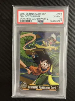 [PSA 10] 2008 Dragon Ball x One Piece Son Goku & Luffy Morinaga 40th Jump Wafer - Image 3