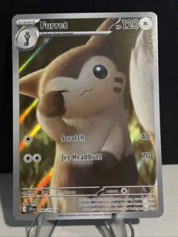 Pokemon TCG Furret Card Journey Together Illustration, Rare, 168/159 - Image 1