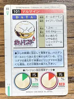 Pokemon Carddass Card Electrode No.101 Bandai Pocket Monsters Green ver. 1996 - Image 2