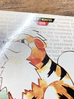 Pokemon Carddass Card Growlithe No.58 Bandai Pocket Monsters Green ver. 1996 - Image 5