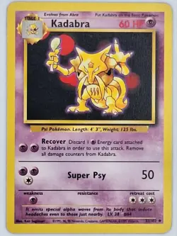 Kadabra Non-Holo 1999 WOTC Pokemon Card 32/102 Base Set LP - Image 1