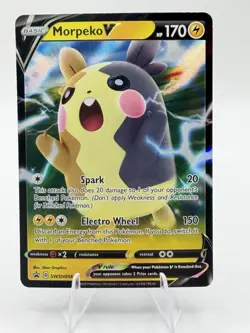 SWSH056 MORPEKO V ULTRA RARE BLACK STAR PROMO POKEMON CARD NM - Image 1