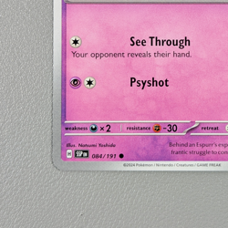 Pokemon TCG Card - Espurr 84/191 Common | Surging Sparks (2024) SSP | NM/Mint - Image 4