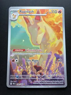 Pokemon Rapidash Illustration Rare IR Full Art Holo 189/182 Destined Rivals - Image 1