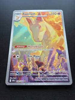 Pokemon Rapidash Illustration Rare IR Full Art Holo 189/182 Destined Rivals - Image 2