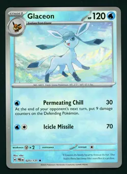Pokemon Glaceon SV Prismatic Evolutions Reverse Holo Master Ball 025/131 - Image 1