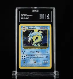 Pokemon TCG Gyarados Base Set 6/102 Holo Rare 1999 Wizards TAG Graded - Image 1