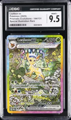 2025 POKEMON PRISMATIC EVOLUTIONS SPECIAL ILLUSTRATION RARE #144 LEAFEON CGC 9.5 - Image 1