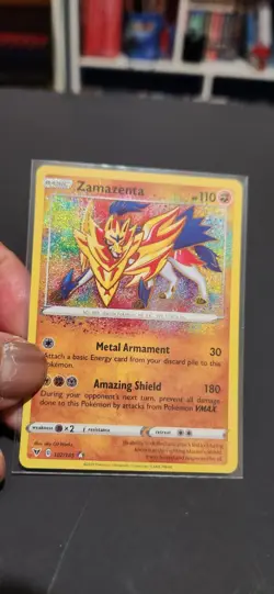Pokemon TCG Zamazenta 102/185 SWSH Vivid Voltage Amazing Rare Holo MINT - Image 1