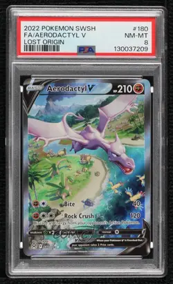 Aerodactyl V Ultra Rare Pokemon Sword & Shield Lost Origin PSA 8 - Image 1