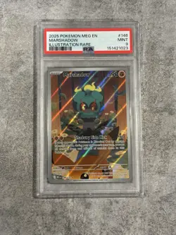 2025 POKEMON MEG EN-MEGA EVOLUTION ILLUSTRATION RARE #146 MARSHADOW PSA 9 - Image 1