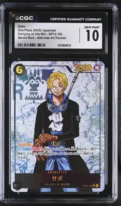 2025 One Piece OP13 JPN Sabo Alternate Art CGC GEM MINT 10 OP13-120 - Image 1